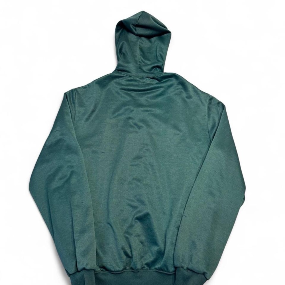 Vintage 70s JC Penney thermal lined waffle full zip hoodie green L mens made USA - Picture 7 of 7